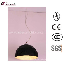 Schwarzes Single Fiberglas Semicircle Pendelleuchte